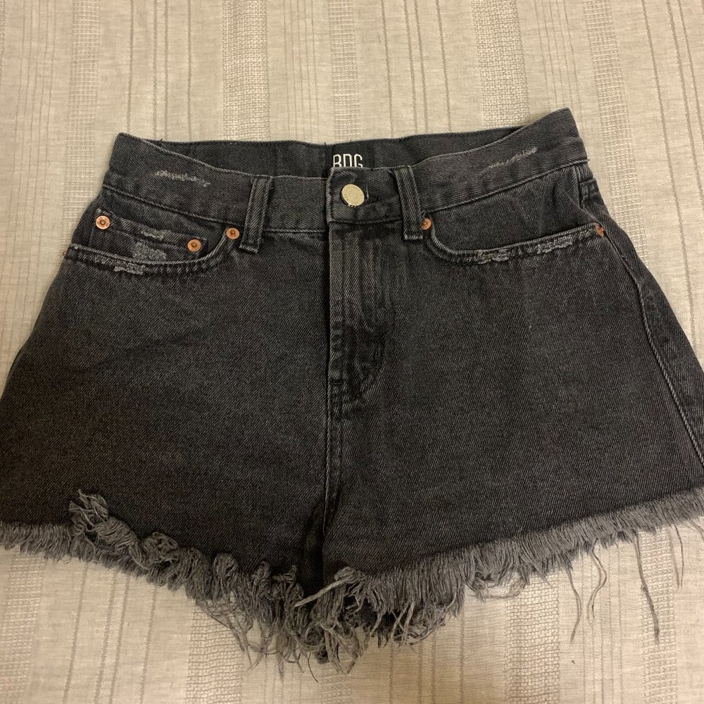 black jean shorts